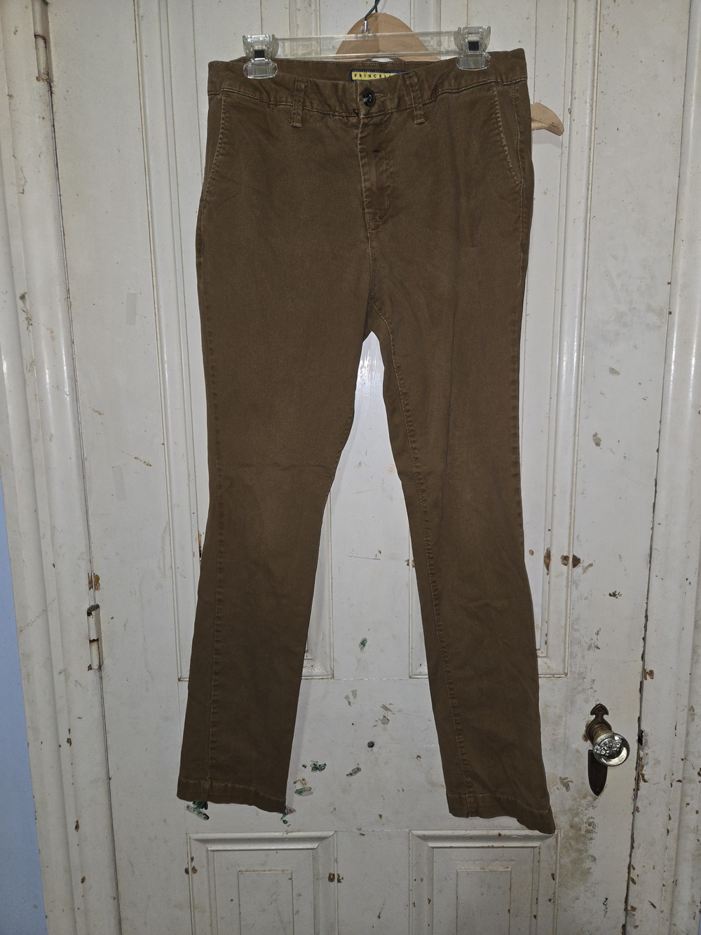 Men's Prince And Fox Brown Straight-Leg Casual Pants